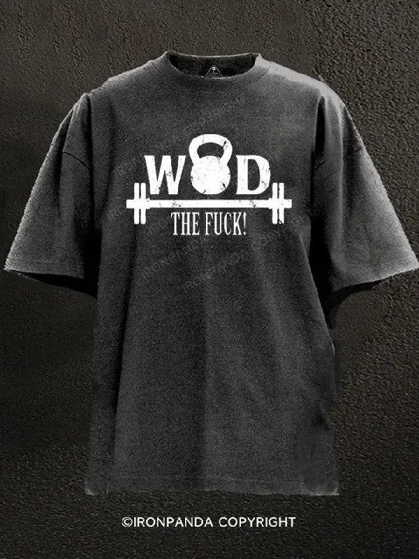 T-shirts for casual office attire-wod the fuck Washed Gym Shirt