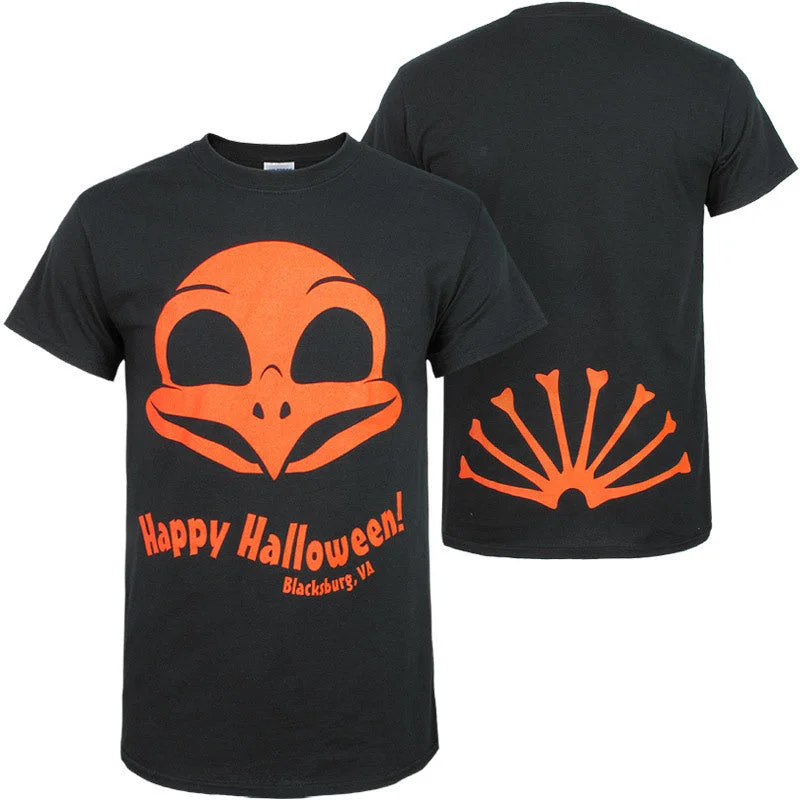 Stylish T-shirts with graphic designs for casual wear-Happy Halloween Blacksburg T-Shirt