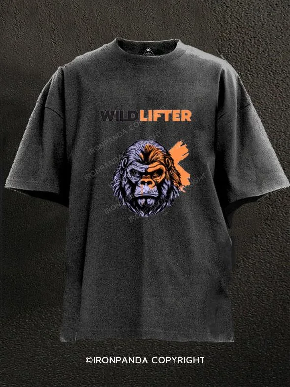 Eco-friendly T-shirts for sustainable living-Wild Lifter  Washed Gym Shirt