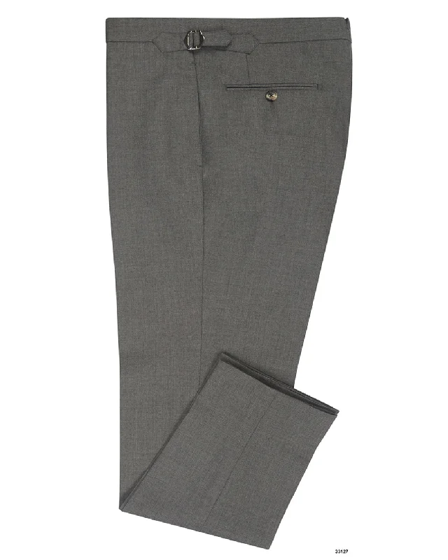 Trendy wide-leg pants for boho-chic style-Holland & Sherry Crispaire Grey Solid