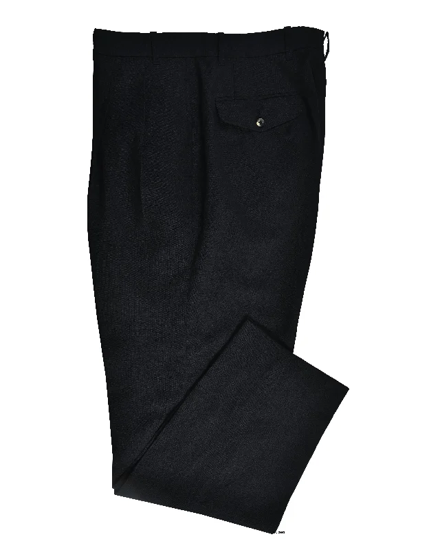 Easy-to-care-for pants for busy lifestyles-VBC: Black Wool-Linen