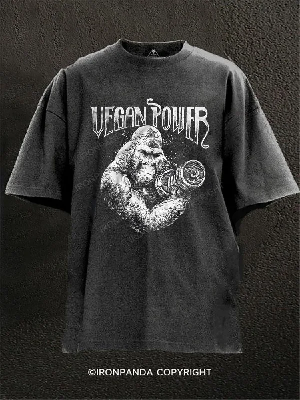 Cool graphic T-shirts with sports themes-Vegan Power Washed Gym Shirt