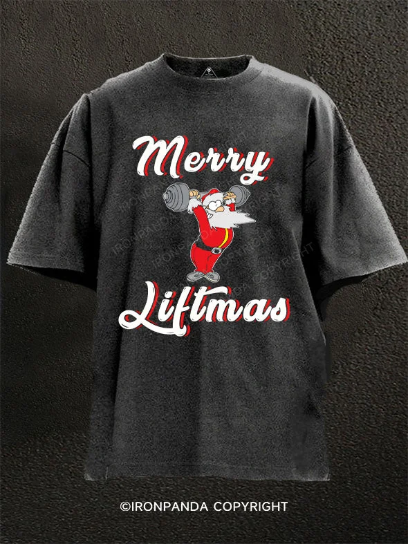 T-shirts for casual wear in every season-Merry Liftmas Washed Gym Shirt