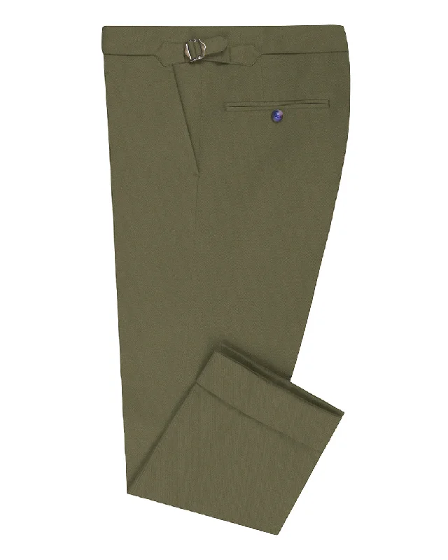 Trendy pants with distressed details for casual style-Brisbane Moss Moss Green Twill