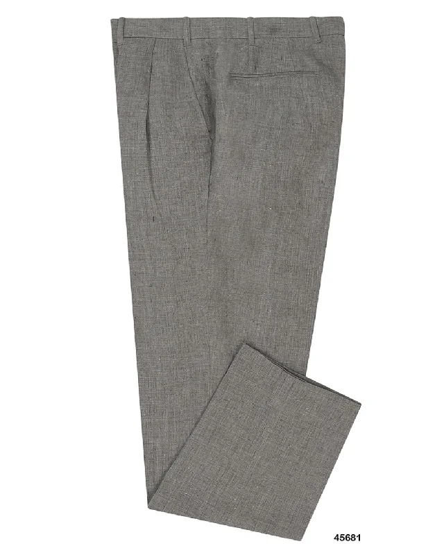 Custom cargo pants for team events and workwear-Solbiati Stone Grey Linen