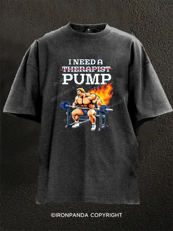 Affordable T-shirts for bulk orders-I Need a Pump Washed Gym Shirt