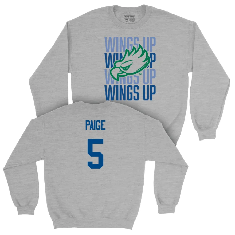 Performance long sleeve shirts for running and workouts-Sport Grey Women's Basketball Wings Up Crew - Alahna Paige