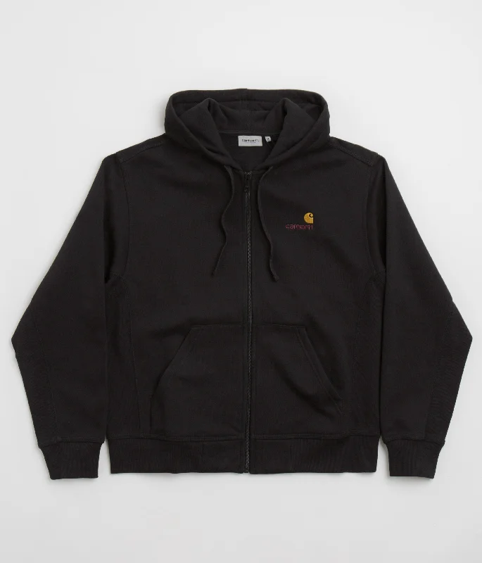 Lightweight jackets for layering-Carhartt American Script Hooded Jacket - Black