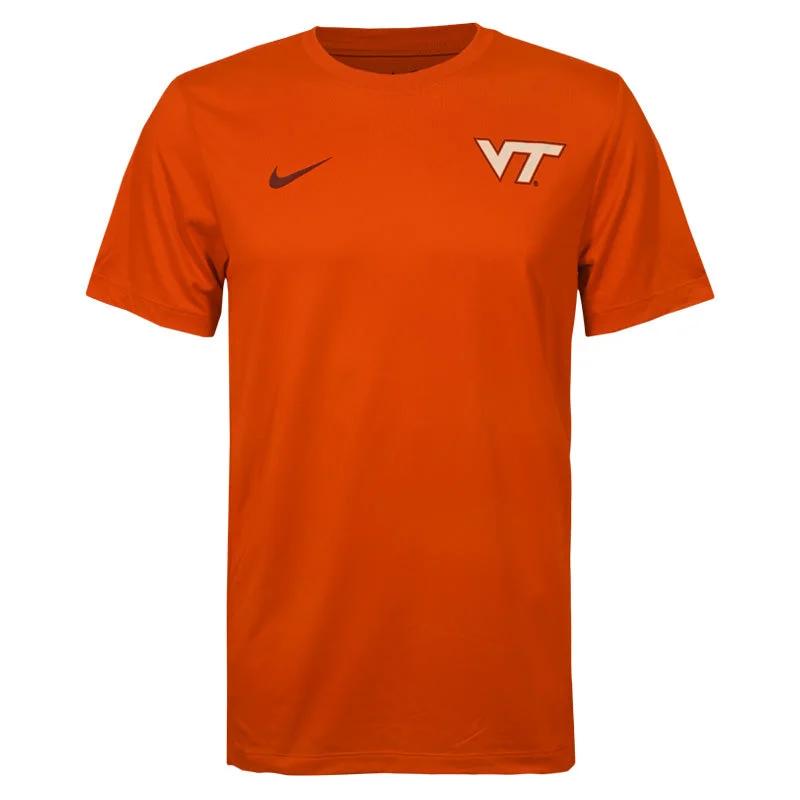 Custom T-shirts with catchy phrases for marketing-Virginia Tech Men's Dri-FIT Legend T-Shirt: Orange by Nike