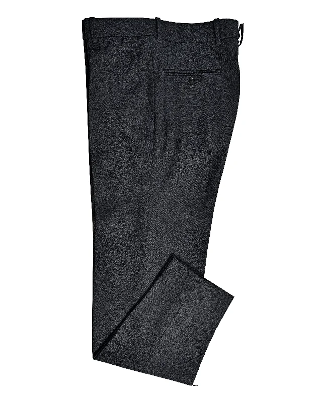 Wide-leg pants for a relaxed fit-Dugdale Dark Grey Wool Flannel Pant