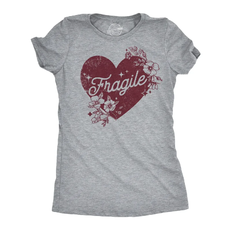 Stylish graphic T-shirts for men-Fragile Heart Women's T Shirt