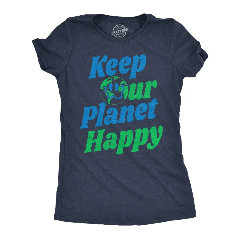 Colorful T-shirts for vibrant summer looks-Keep Our Planet Happy Women's T Shirt