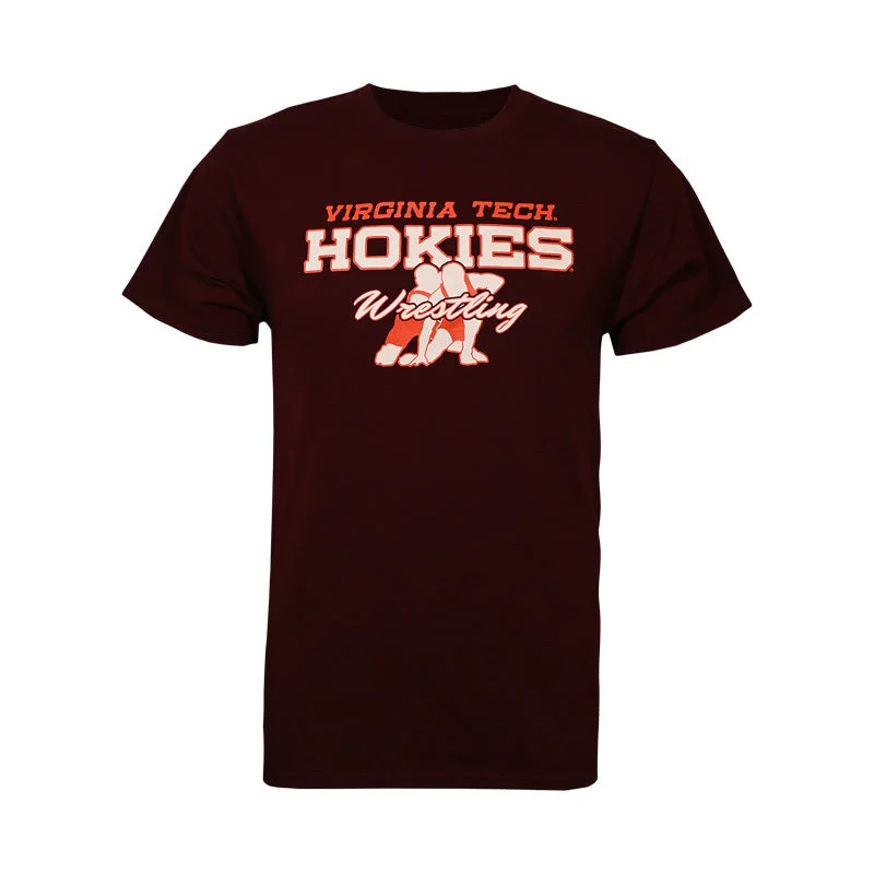 Cool T-shirts with seasonal graphics for summer or winter-Virginia Tech Sports Core Wrestling T-Shirt by Champion