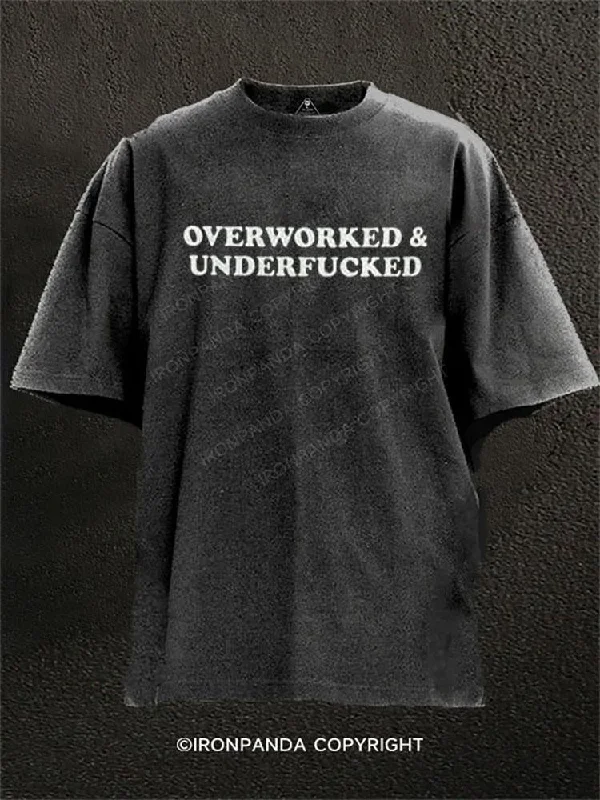 T-shirts with artistic designs for fashion statements-Overworked & Underfucked Washed Gym Shirt