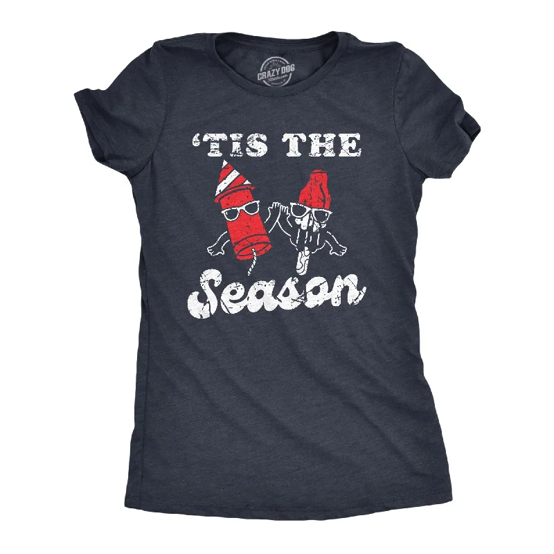 Custom T-shirts with artistic designs for exhibitions-Tis The Season Firecracker Popsicle Women's T Shirt