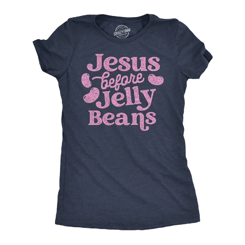 Stylish T-shirts with geometric prints for a modern look-Jesus Before Jelly Beans Women's T Shirt