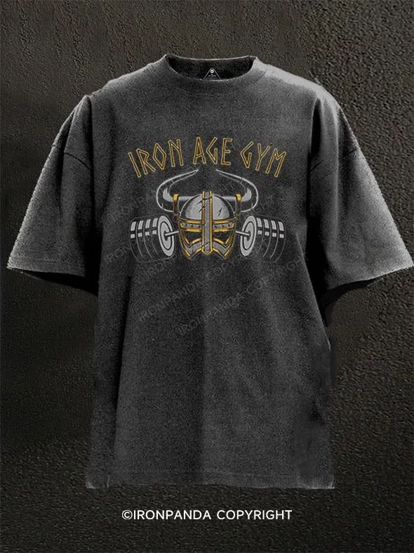 T-shirts for pet lovers with funny designs-Iron Age Gym Washed Gym Shirt