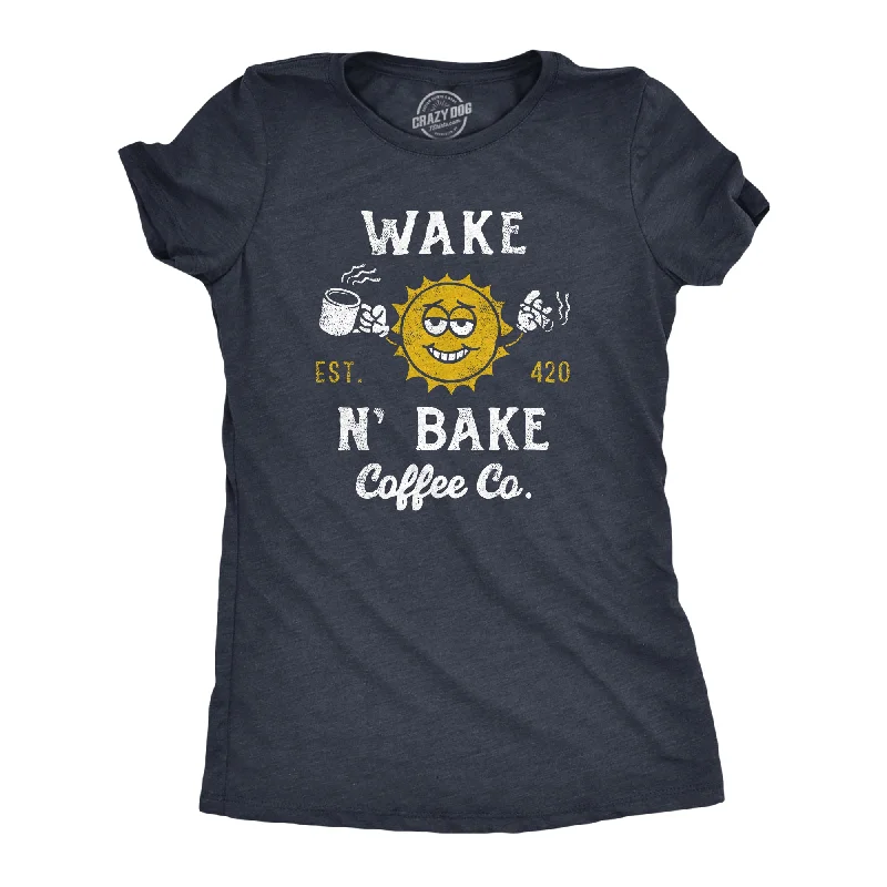 Short-sleeve T-shirts for casual style-Wake N Bake Coffee Co Women's T Shirt