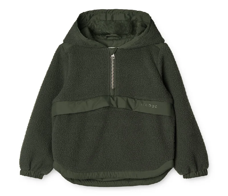 Classic trench jackets for professional looks-Liewood Elmer Fleece Jacket - Hunter Green