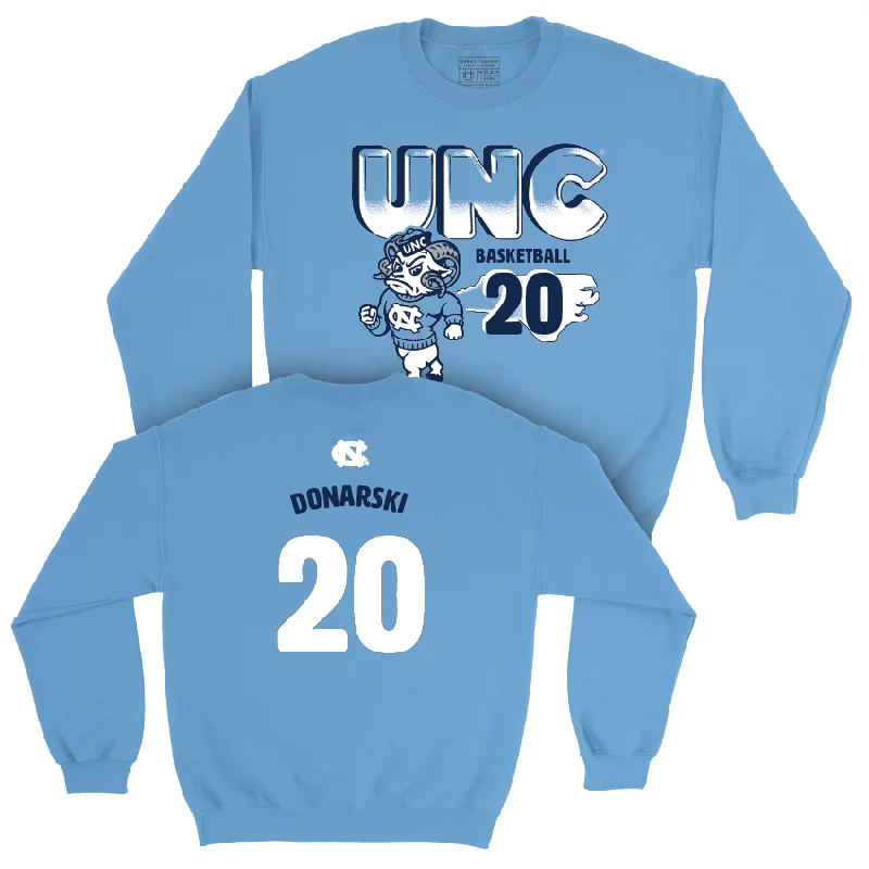 Stylish plaid long sleeve shirts for casual outings-UNC Women's Basketball Mascot Carolina Blue Crew - Lexi Donarski