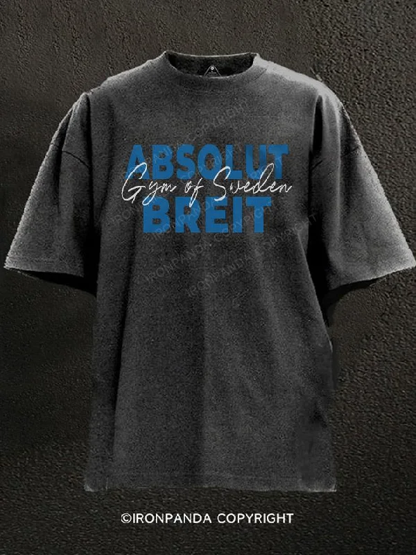 Comfortable T-shirts for everyday wear-Absolut Breit Washed Gym Shirt