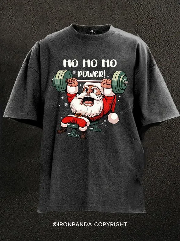 Eco-friendly T-shirts for sustainable living-Ho Ho Ho, power! Washed Gym Shirt