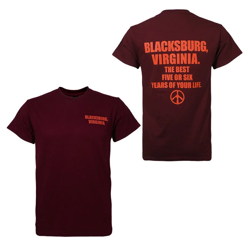 Custom T-shirts with names and numbers-Blacksburg Best Years T-Shirt