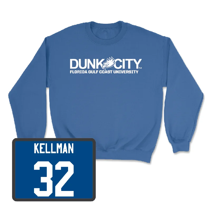 Trendy long sleeve shirts with asymmetrical designs-Blue Men's Basketball Dunk City Crew - Keeshawn Kellman