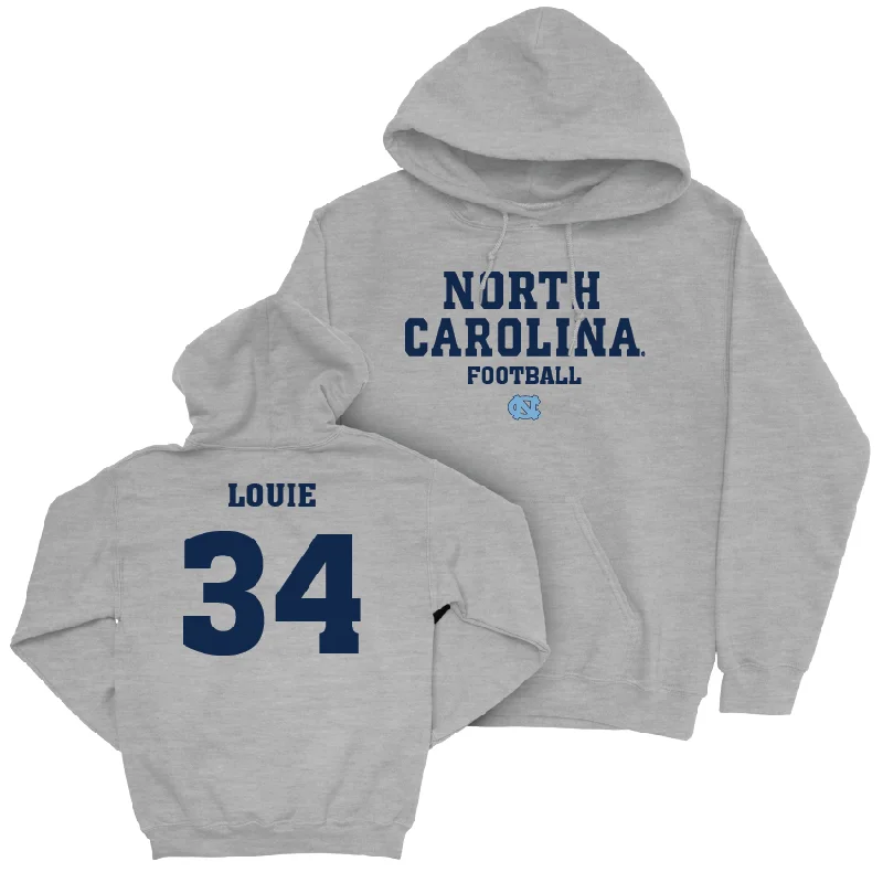 Hoodies for outdoor activities and adventures-UNC Football Sport Grey Staple Hoodie - Jordab Louie