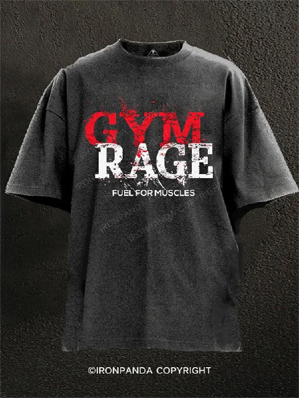 Custom T-shirts with unique patterns for fashion lovers-Gym Rage Washed Gym Shirt