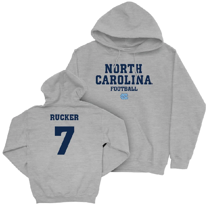 Stylish zip-up hoodies for versatile wear-UNC Football Sport Grey Staple Hoodie - Kaimon Rucker