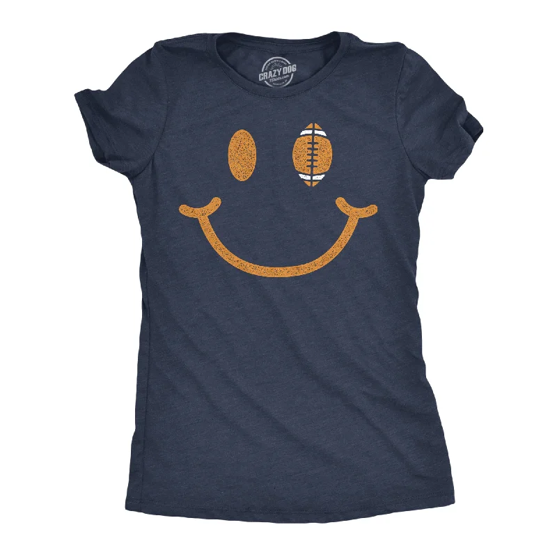 High-quality cotton T-shirts for breathable comfort-Football Smiling Face Women's T Shirt