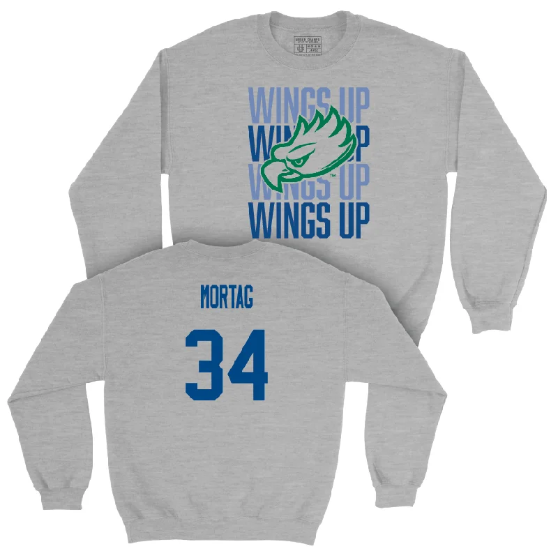 Long sleeve shirts with a crew neck for casual style-Sport Grey Women's Basketball Wings Up Crew - Anna Mortag