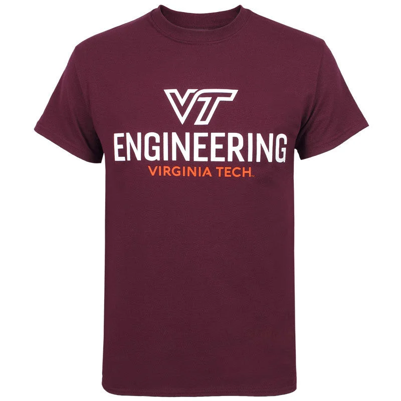 T-shirts with bold slogans for strong statements-Virginia Tech College of Engineering T-Shirt: Maroon by Champion