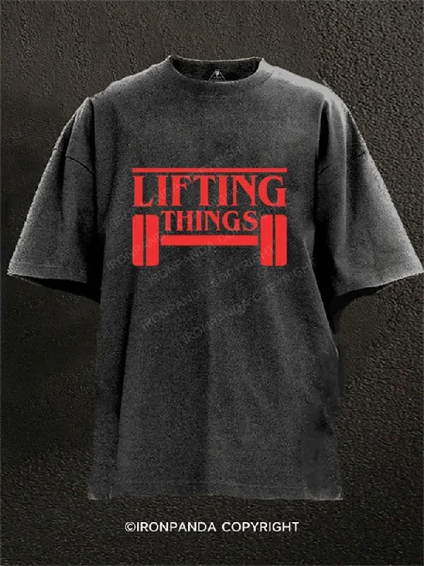 Lightweight workout T-shirts for gym-goers-Lifting Things Washed Gym Shirt