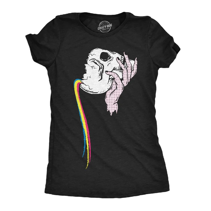 T-shirts for outdoor adventures and activities-Pouring Rainbow Skull Women's T Shirt