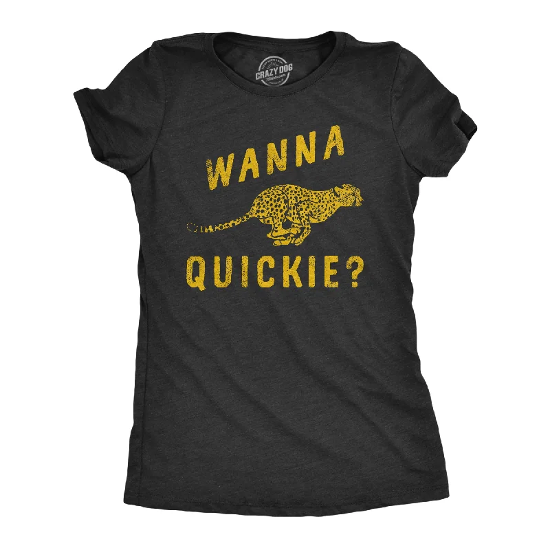 Personalized T-shirts for wedding parties-Wanna Quickie Women's T Shirt