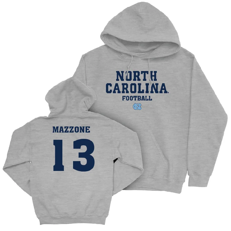 Custom color-block hoodies for trendy outfits-UNC Football Sport Grey Staple Hoodie  - DJ Mazzone