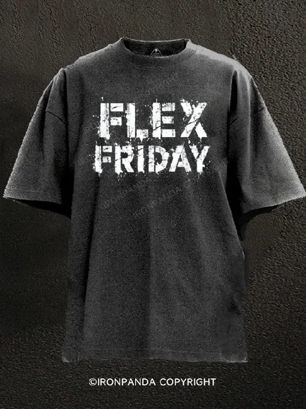 T-shirts with cool quotes for casual wear-FLEX FRIDAY Washed Gym Shirt