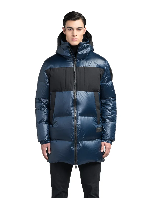 Jackets with adjustable collars for varying weather conditions-Neelix Men's Long Puffer Jacket