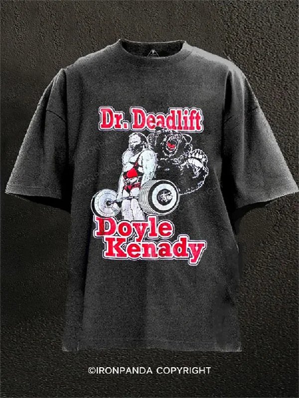 T-shirts for casual office attire-Dr. Deadlift Washed Gym Shirt