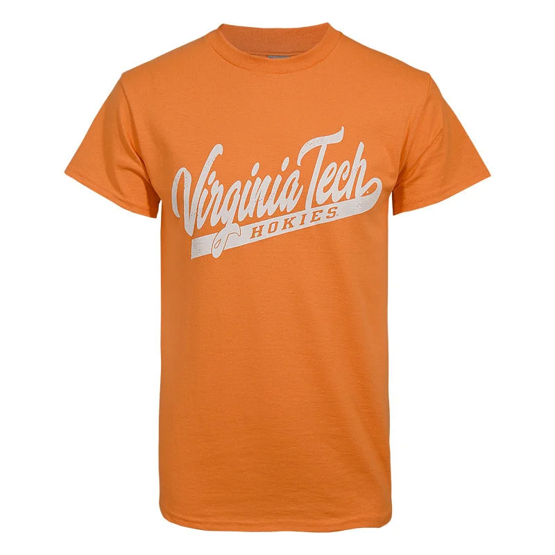 Best quality T-shirts for screen printing-Virginia Tech Confetti Color T-Shirt: Tangerine