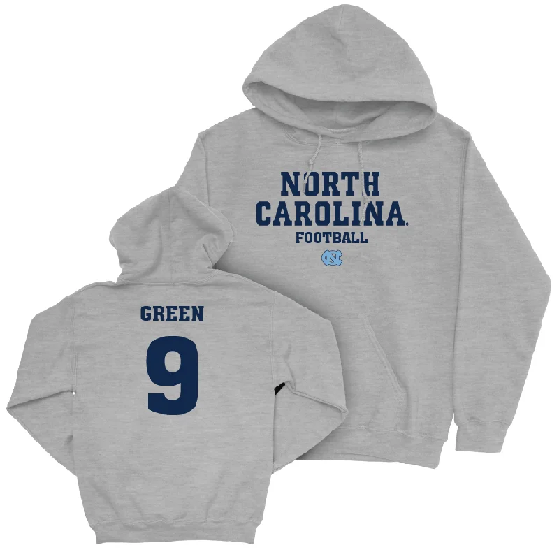 Casual hoodies for weekend outings and relaxation-UNC Football Sport Grey Staple Hoodie  - Javarius Green