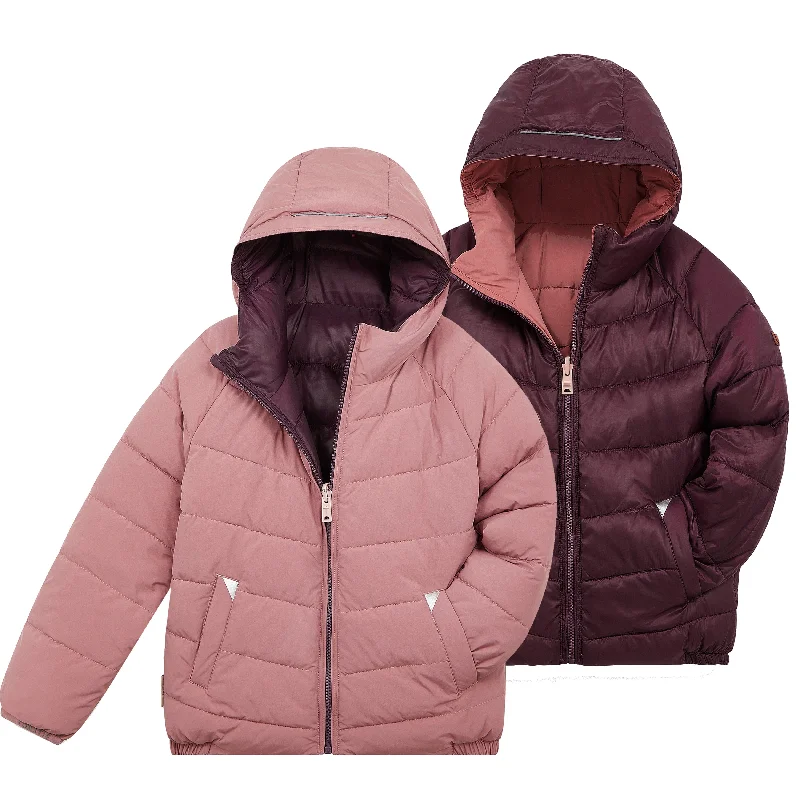 Casual jackets for all-season wear-Toastie Ecoreversible Puffer - Damask Pink & Black Cherry