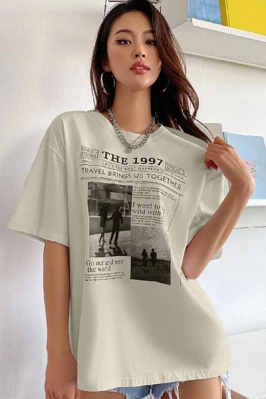 Stylish T-shirts with geometric prints for a modern look-Unisex The 1997 Travel Printed T-shirt