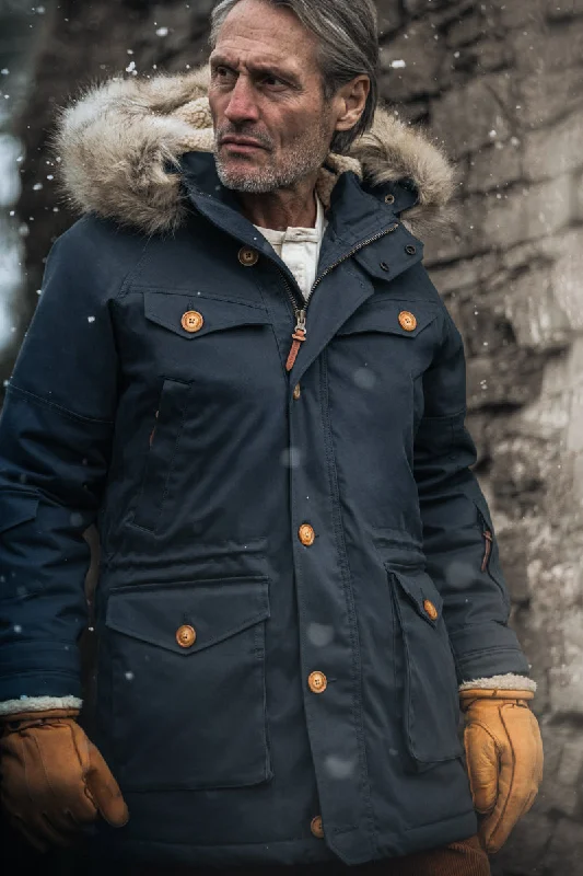 Wind-resistant jackets for breezy weather-&SONS Ridge Snow Parka Navy