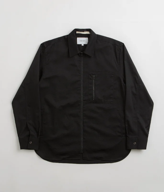 Jackets with waterproof zippers for added protection-Norse Projects Ulrik Gabardine Zipped Overshirt - Black