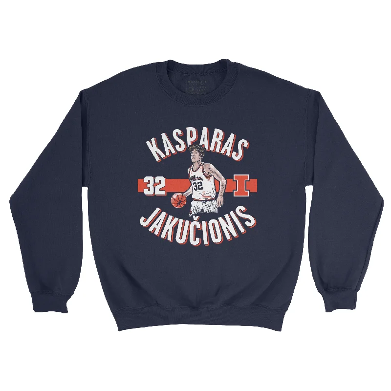 High-performance long sleeve shirts for intense workouts-EXCLUSIVE RELEASE: Kasparas Jakucionis Classics Navy Crew