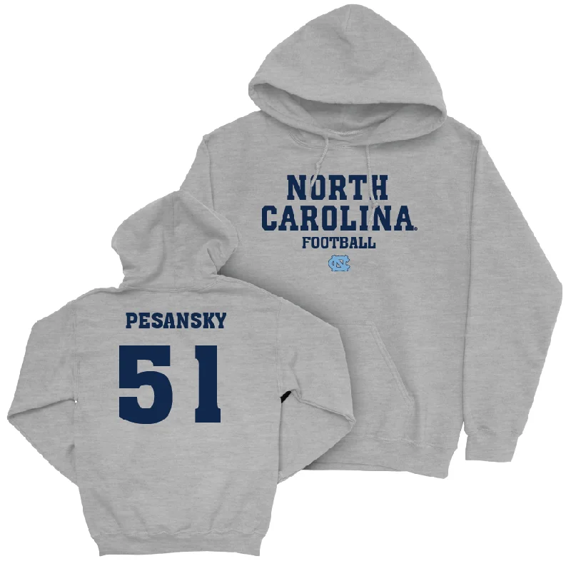 Eco-friendly recycled material hoodies for sustainable fashion-UNC Football Sport Grey Staple Hoodie   - Peter Pesansky