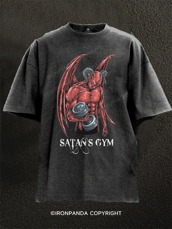 Custom tie-dye T-shirts for creative fashion-Satans Gym Washed Gym Shirt